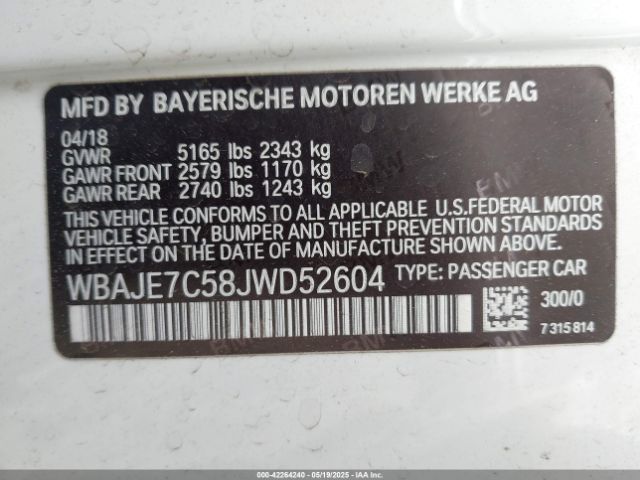 WBAJE7C58JWD52604 BMW 540i Xdrive