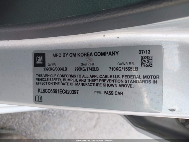 KL8CC6S91EC420397 Chevrolet ll0