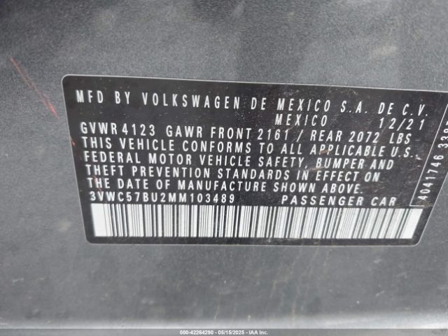 2021 VOLKSWAGEN JETTA 3VWC57BU2MM103489 Photo 8