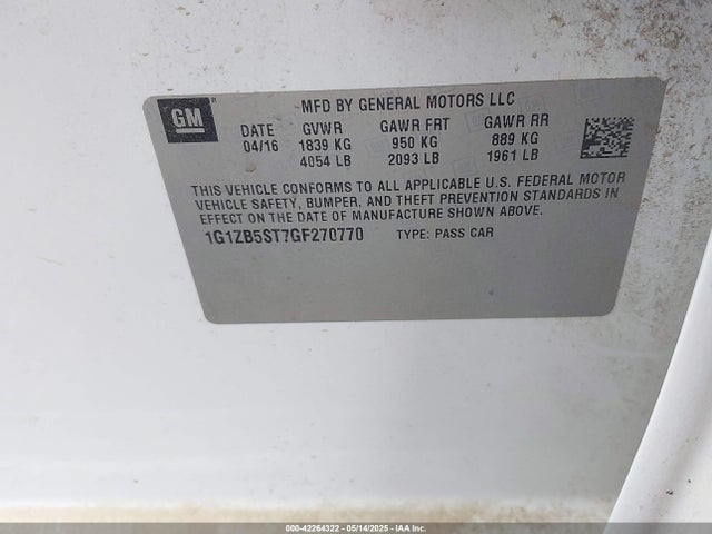 1G1ZB5ST7GF270770 Chevrolet MALIBU LS