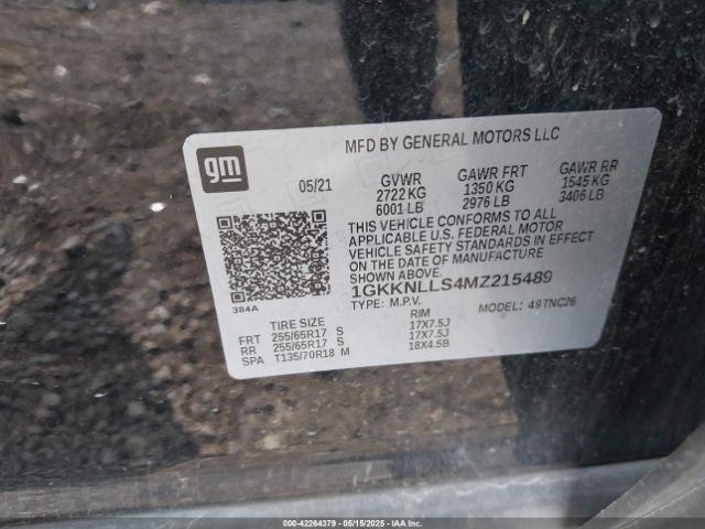 2021 GMC ACADIA 1GKKNLLS4MZ215489 Photo 8