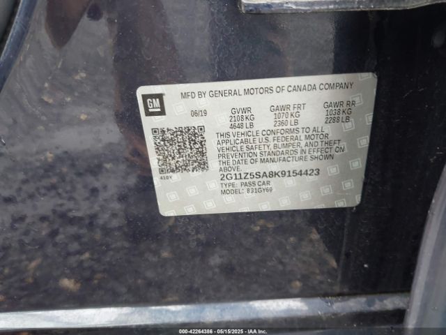 2G11Z5SA8K9154423 Chevrolet IMPALA LT