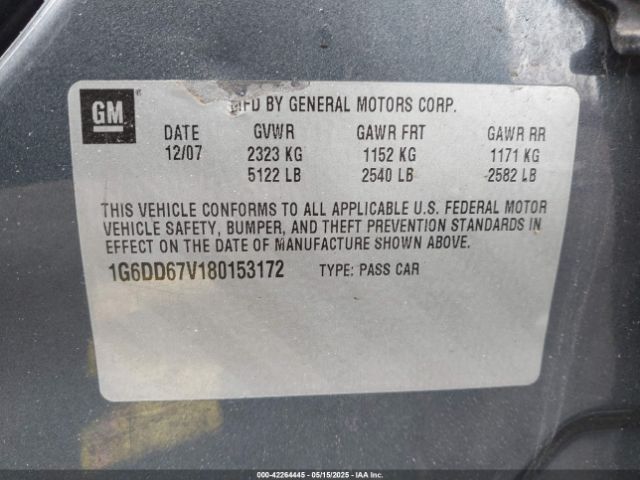 2008 CADILLAC STS 1G6DD67V180153172 Photo 8