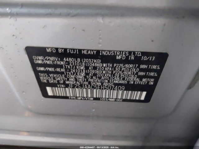 JF2SJAAC5EH507409 Subaru Forester 2.5i