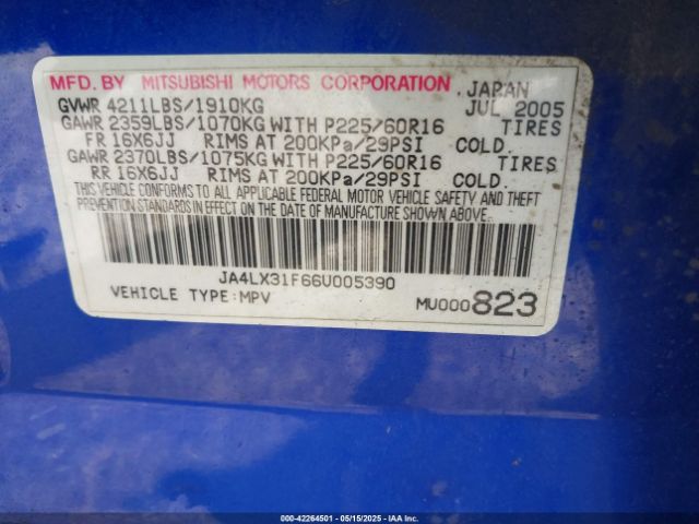 2006 MITSUBISHI OUTLANDER JA4LX31F66U005390 Photo 8