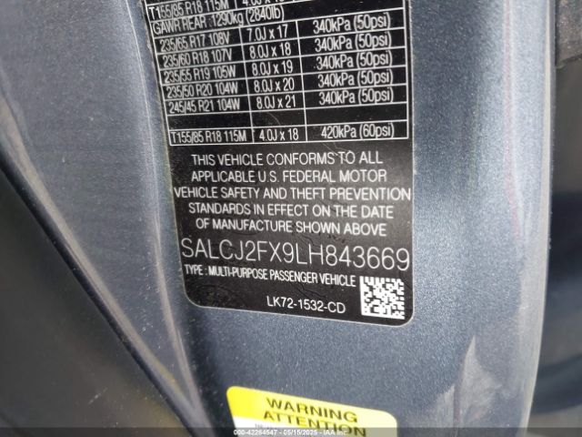 2020 LAND ROVER DISCOVERY SPORT SALCJ2FX9LH843669 Photo 8