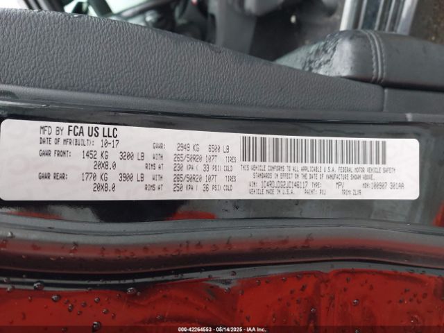 1C4RDJDG2JC146117 Dodge Durango Gt Awd