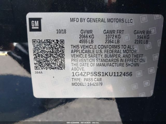 1G4ZP5SS1KU112456 Buick Lacrosse Fwd Essence