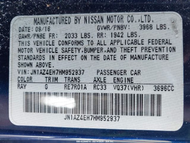 2017 NISSAN 370Z JN1AZ4EH7HM952937 Photo 8