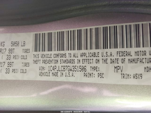 2016 JEEP CHEROKEE 1C4PJLCB7GW351506 Photo 8