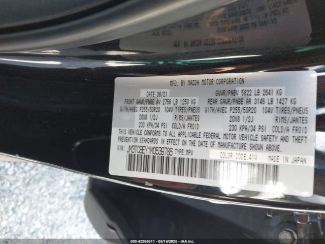 2021 MAZDA CX-9 JM3TCBEY1M0539786 Photo 8