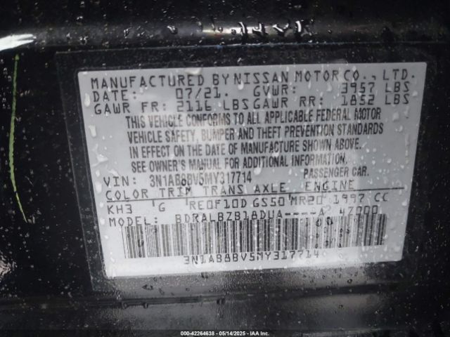 2021 NISSAN SENTRA 3N1AB8BV5MY317714 Photo 8