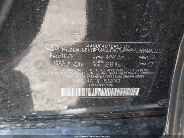 5NPE34AF1HH558140 Hyundai 2017