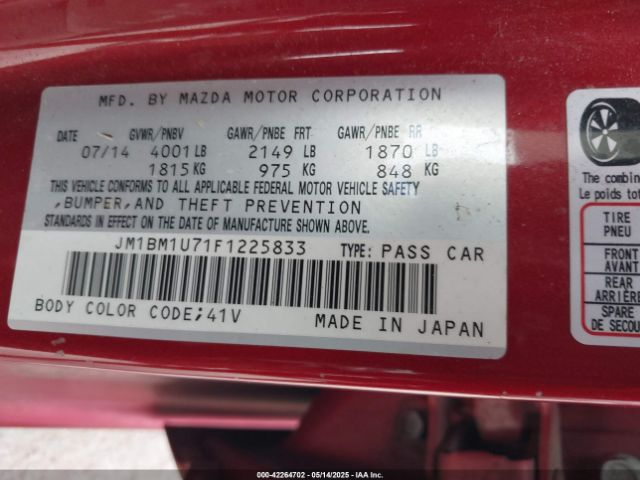 JM1BM1U71F1225833 Mazda Mazda3 I Sport