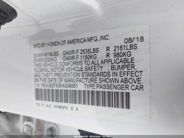 2019 ACURA TLX 19UUB2F63KA004061 Photo 8