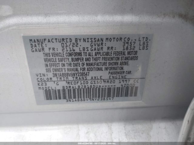 3N1AB8BV9NY238547 Nissan Sentra