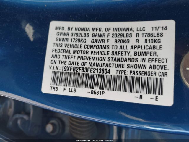 19XFB2F83FE213604 Honda CIVIC EX