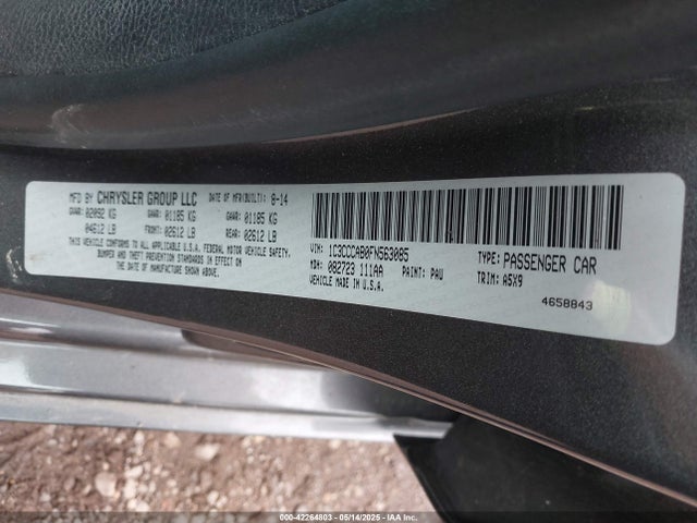 1C3CCCAB0FN563085 Chrysler 200 Limited