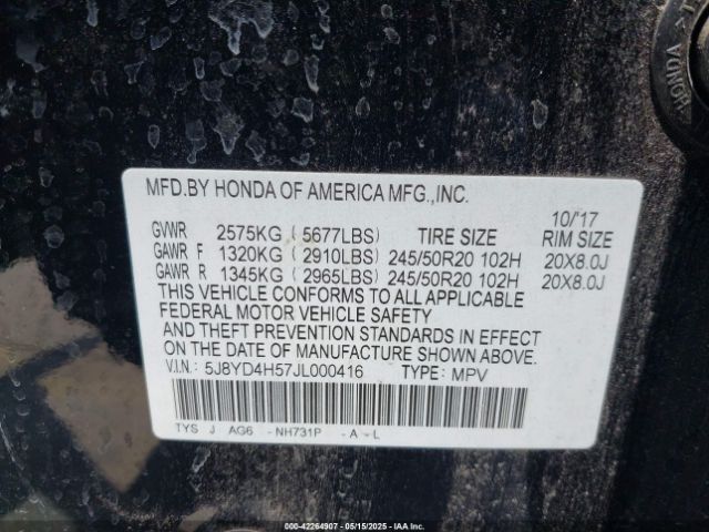 2018 ACURA MDX 5J8YD4H57JL000416 Photo 8