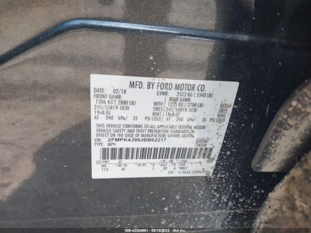 2018 FORD EDGE 2FMPK4J99JBB62217 Photo 8