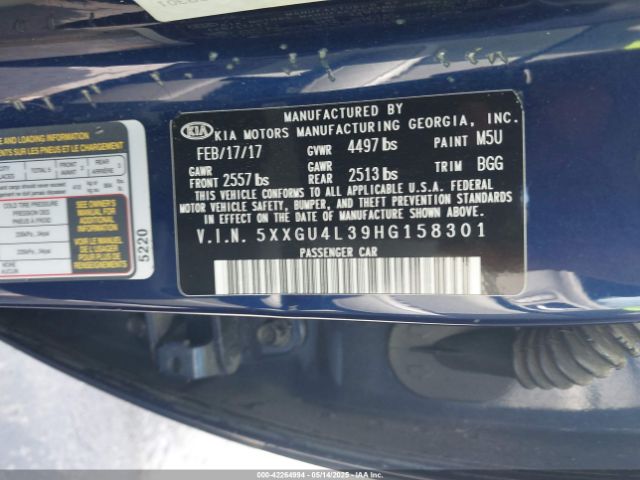 5XXGU4L39HG158301 KIA OPTIMA EX