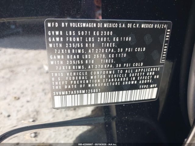 2024 VOLKSWAGEN TIGUAN 3VVMB7AX9RM125851 Photo 8