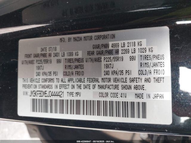 JM3KFBDM5J0444421 Mazda Cx-5 Grand Touring