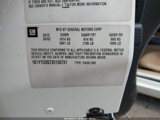 2002 CHEVROLET CORVETTE 1G1YY22G725130731 Photo 8