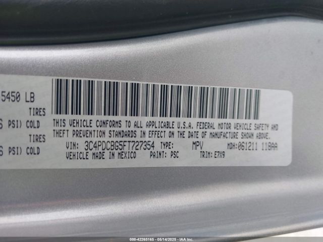 3C4PDCBG5FT727354 Dodge Journey Sxt