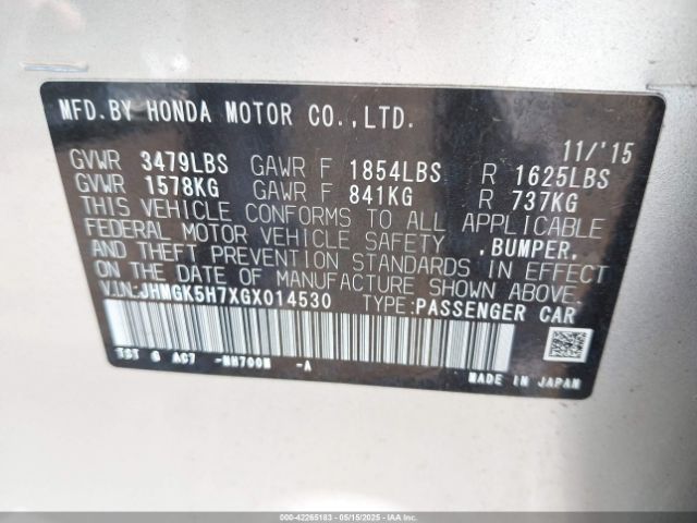 JHMGK5H7XGX014530 Honda FIT EX