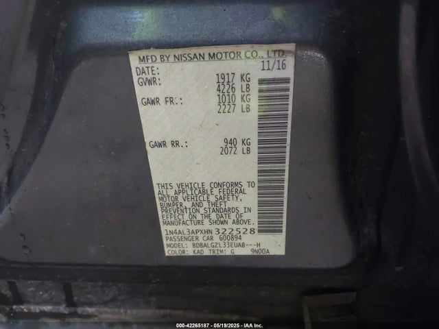 1N4AL3APXHN322528 Nissan Altima 2.5 S