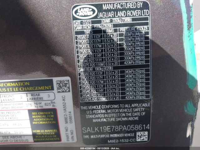 SALK19E78PA058614 Land Rover nc10-p8h