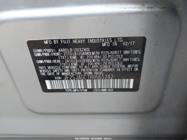 JF2SJAGC7HH561242 Subaru Forester 2.5i Premium