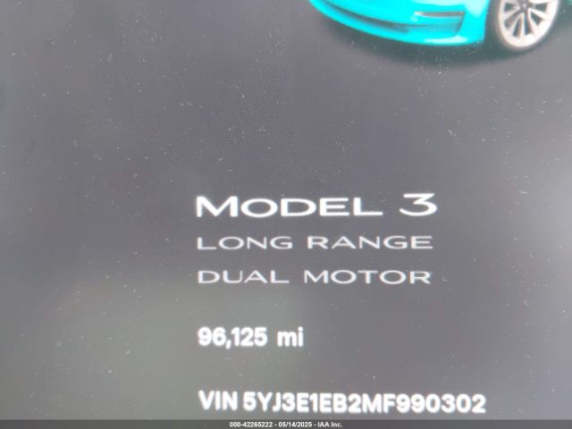 5YJ3E1EB2MF990302 Tesla Model 3 Long Range Dual Motor All-wheel Drive
