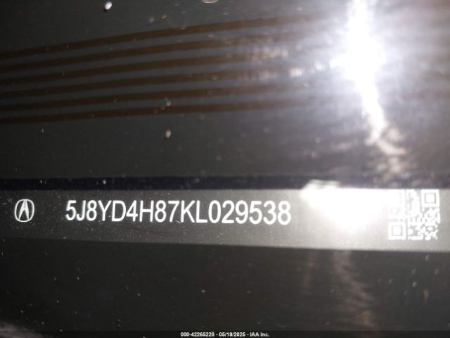 5J8YD4H87KL029538 Acura Mdx Advance Pkg