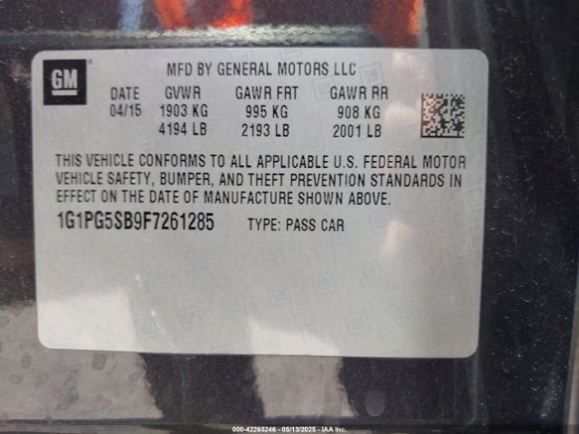 1G1PG5SB9F7261285 Chevrolet CRUZE LTZ