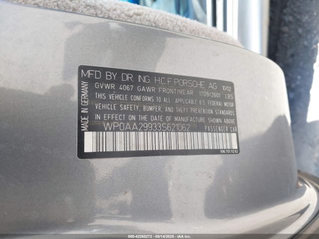 2003 PORSCHE 911 WP0AA29933S621062 Photo 8