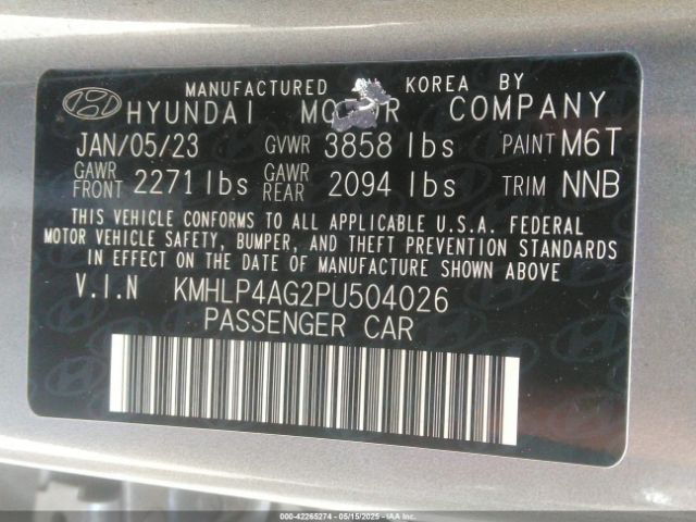 KMHLP4AG2PU504026 Hyundai Elantra Limited