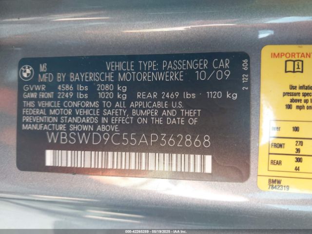 2010 BMW M3 WBSWD9C55AP362868 Photo 8