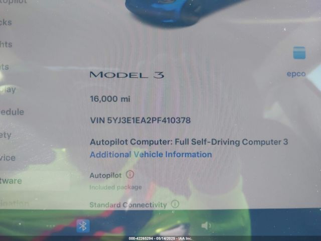 5YJ3E1EA2PF410378 Tesla 2023