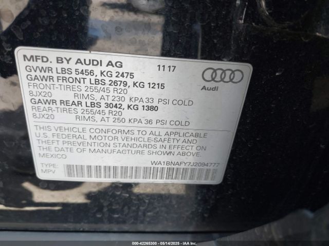 WA1BNAFY7J2094777 Audi Q5