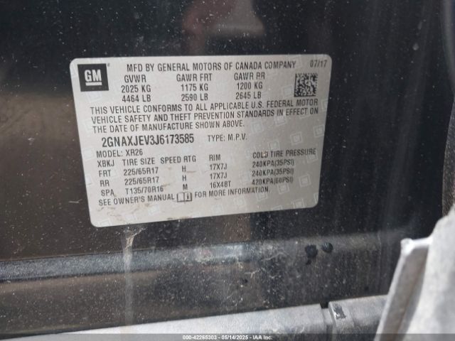 2018 CHEVROLET EQUINOX 2GNAXJEV3J6173585 Photo 8
