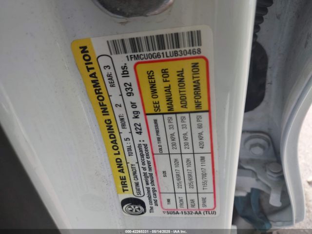 2020 FORD ESCAPE 1FMCU0G61LUB30468 Photo 8