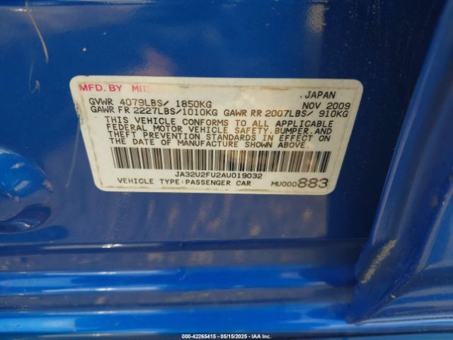 2010 MITSUBISHI LANCER JA32U2FU2AU019032 Photo 8