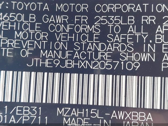 JTHE9JBHXN2057109 Lexus Ux 250h F Sport