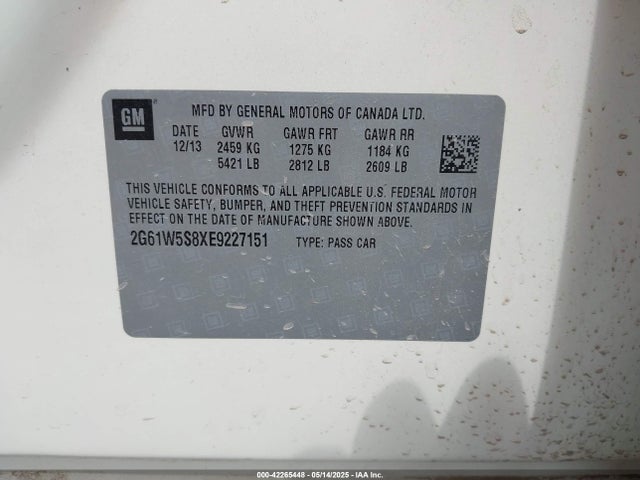 2014 CADILLAC XTS 2G61W5S8XE9227151 Photo 8