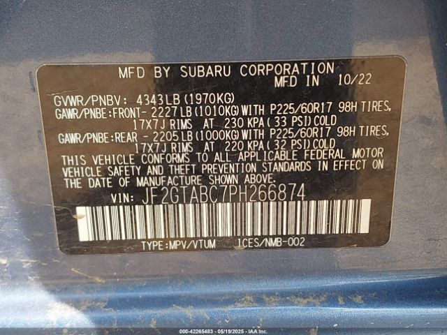 2023 SUBARU CROSSTREK JF2GTABC7PH266874 Photo 8