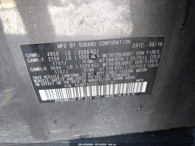 4S4BTACC0L3112761 Subaru u5