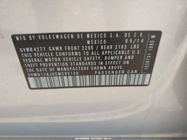 3VWD17AJXEM295138 Volkswagen Jetta 1.8t Se