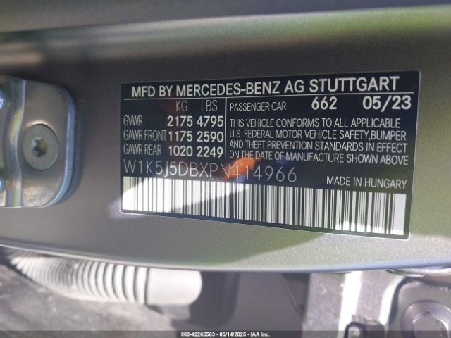 W1K5J5DBXPN414966 Mercedes-Benz m139q